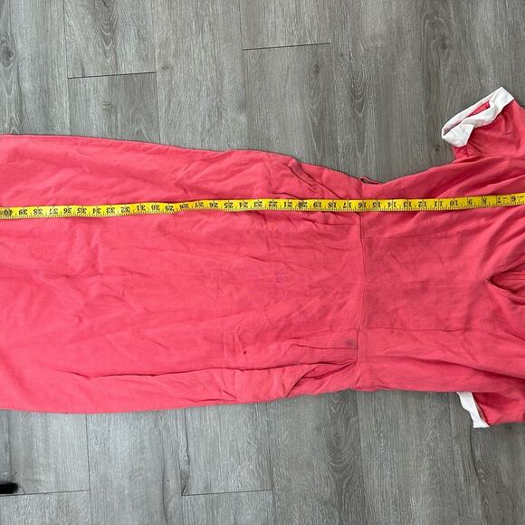 Kerry Brooke- See Measurements- dark salmon pink- floral collar- fair condition - Picture 7 of 10